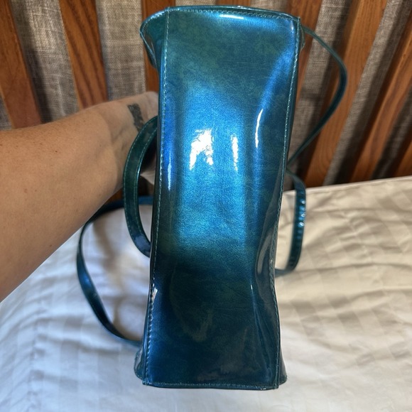 Vintage Shiny Plastic Y2K Style Women's Bag purse strap Turquoise - Picture 7 of 14